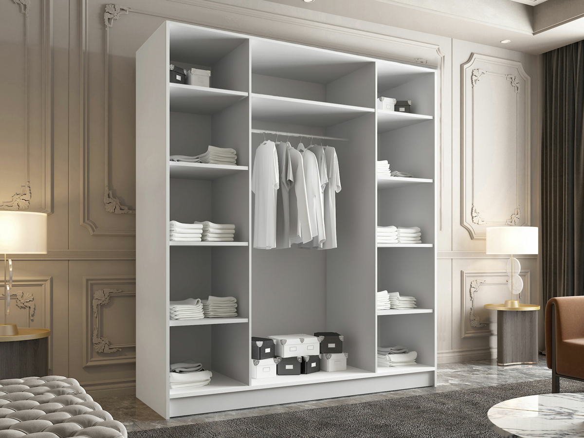 Roupeiro Closico 191 (Branco + Preto)