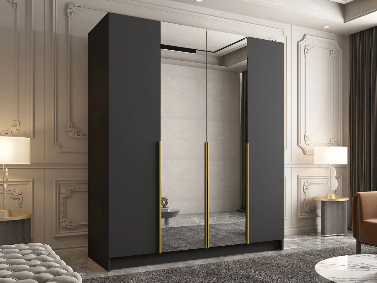 Roupeiro Closico 191 (Preto + Dourado)