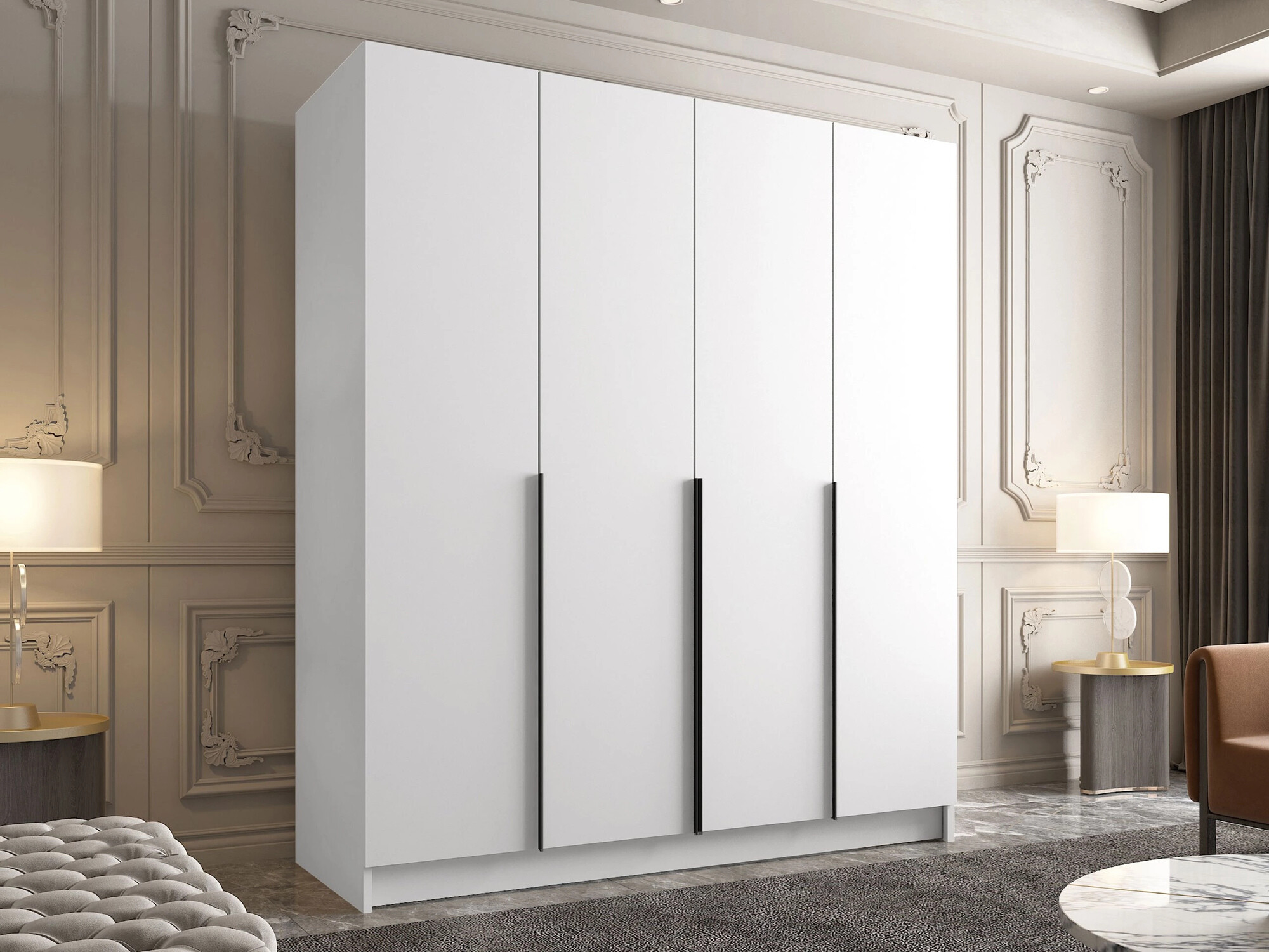 Roupeiro Closico Navor I (Branco + Preto)