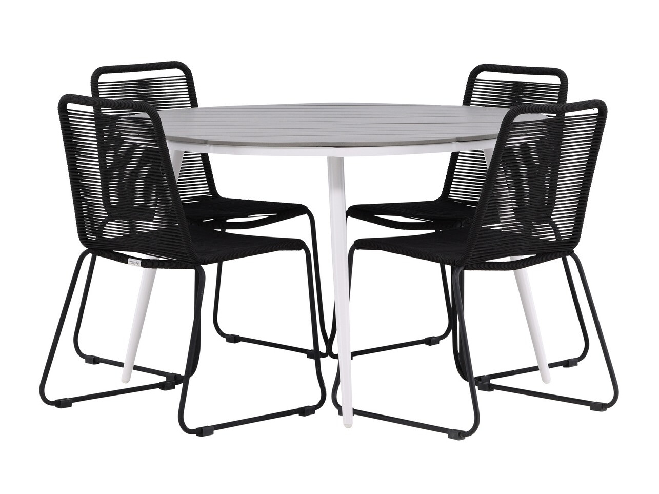 Conjunto de mesa e cadeiras Dallas 3925 (Branco + Cinzento)