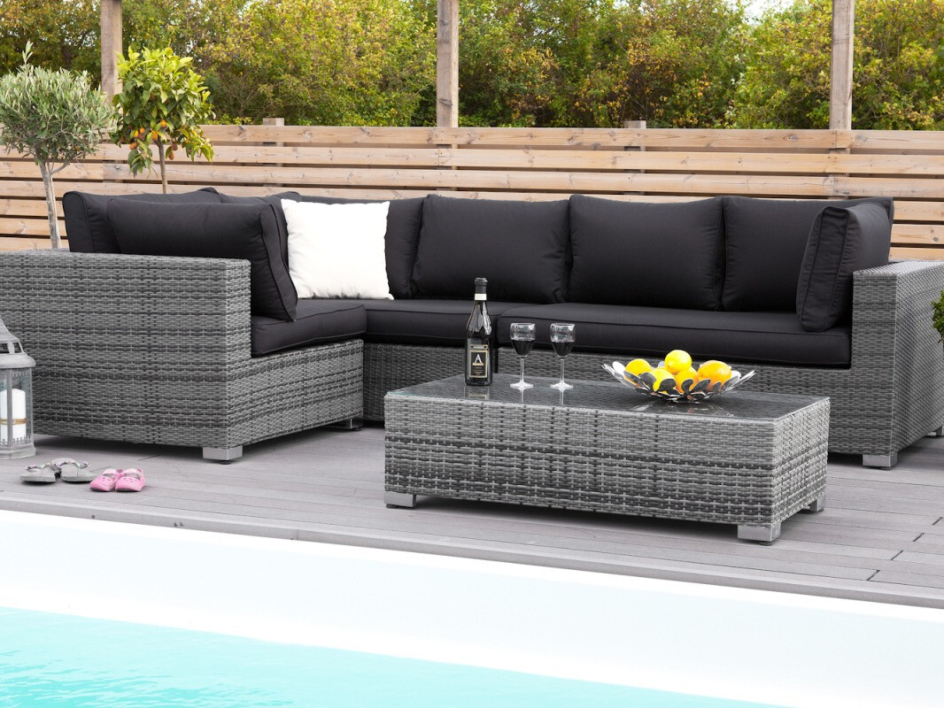 Conjunto de mobiliário para o exterior Comfort Garden 1238 (Cinzento escuro)