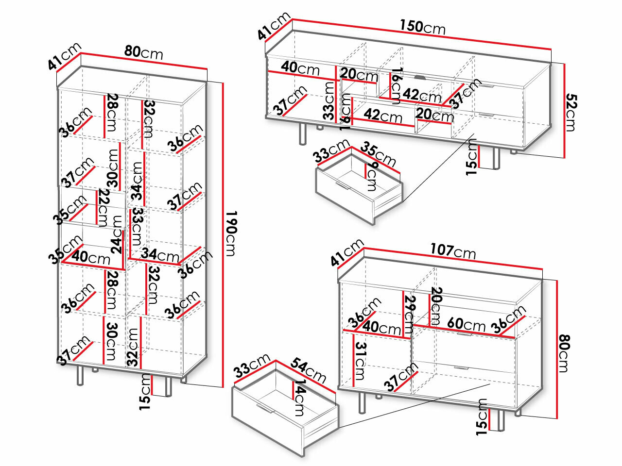 Conjunto para sala de estar Decus II (Caxemira)