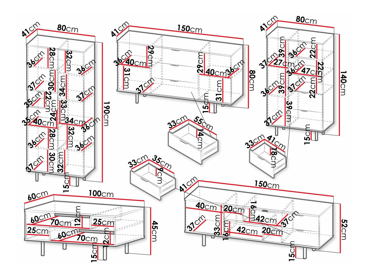 Conjunto para sala de estar Virdomi 106 (Caxemira)