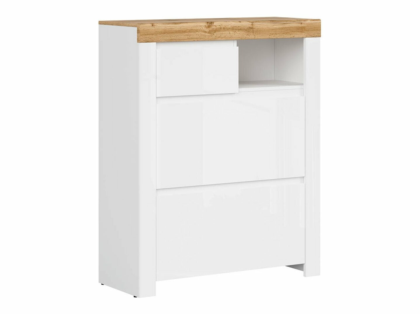 Sapateira Sonsoru 119 (Branco + Branco brilhante + Carvalho wotan)