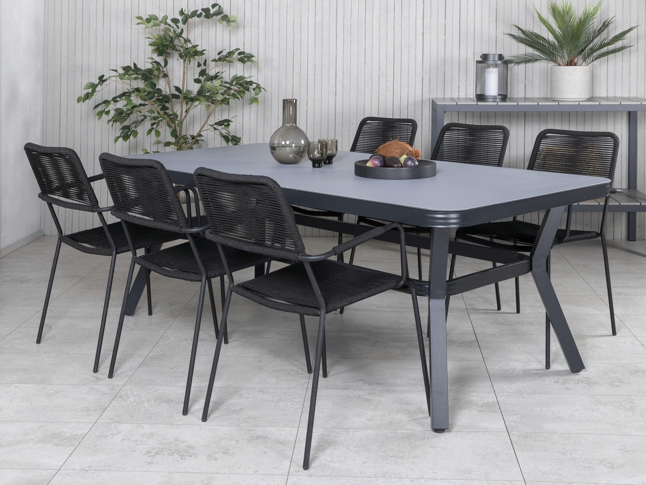 Conjunto de mesa e cadeiras Dallas 2985 (Preto)