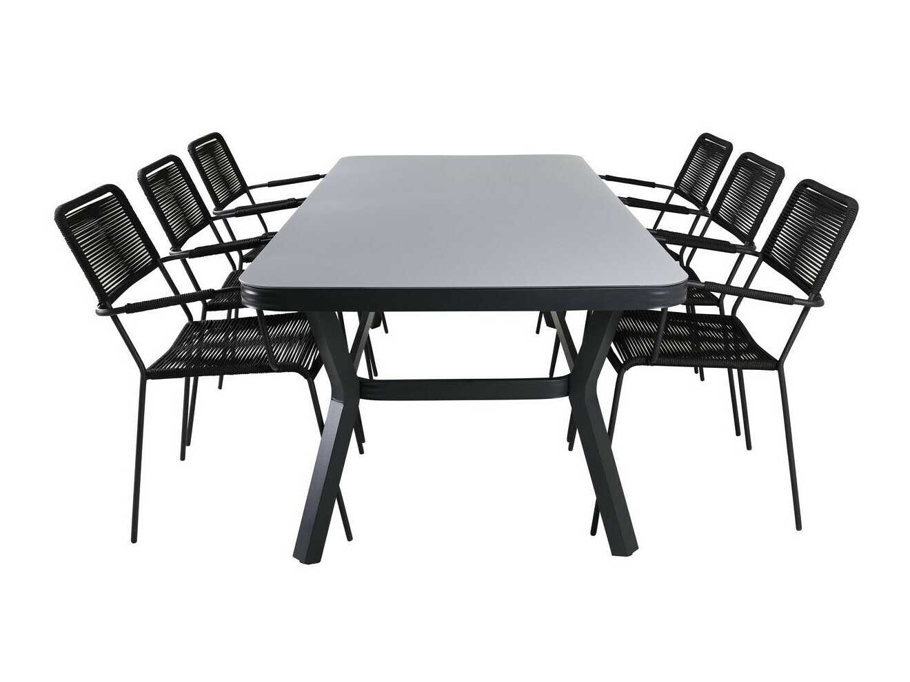 Conjunto de mesa e cadeiras Dallas 2985 (Preto)