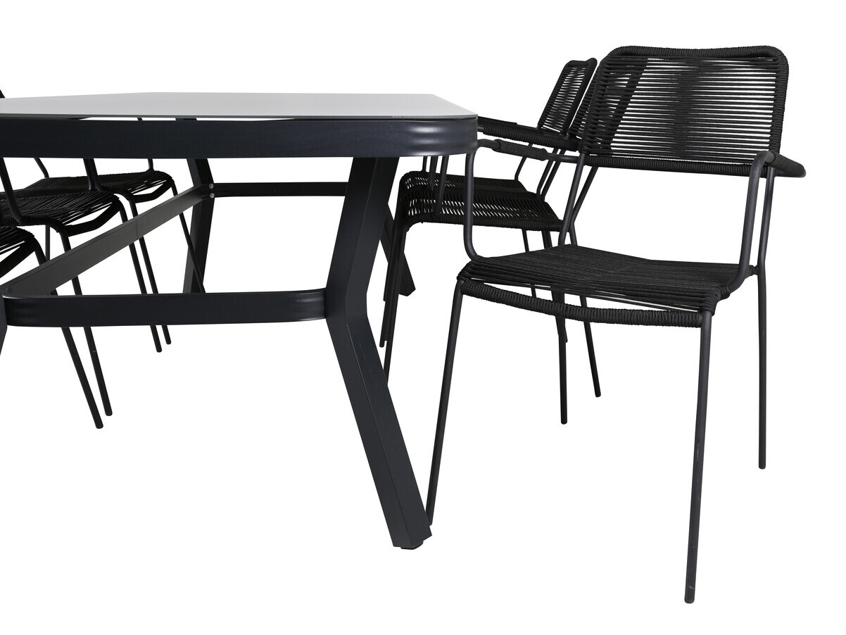 Conjunto de mesa e cadeiras Dallas 2985 (Preto)