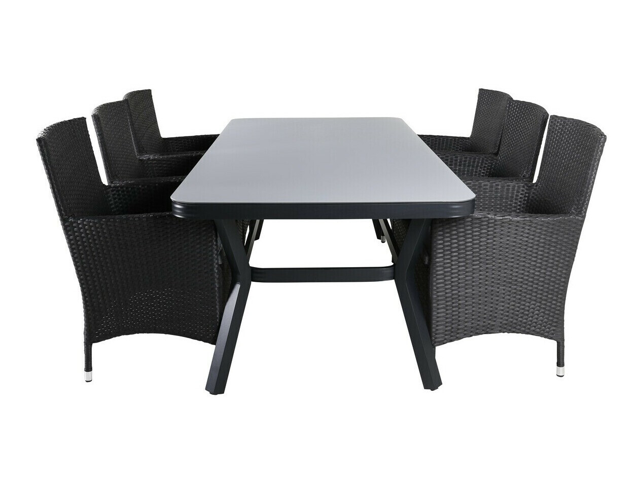 Conjunto de mesa e cadeiras Dallas 2987 (Preto + Cinzento)