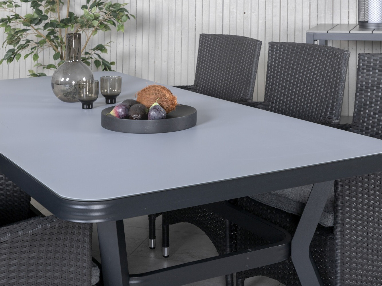 Conjunto de mesa e cadeiras Dallas 2987 (Preto + Cinzento)
