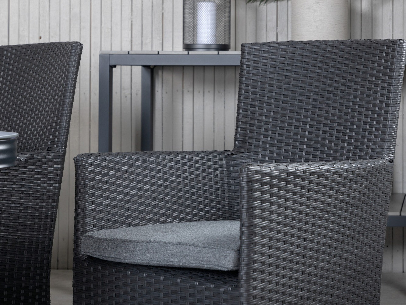 Conjunto de mesa e cadeiras Dallas 2987 (Preto + Cinzento)