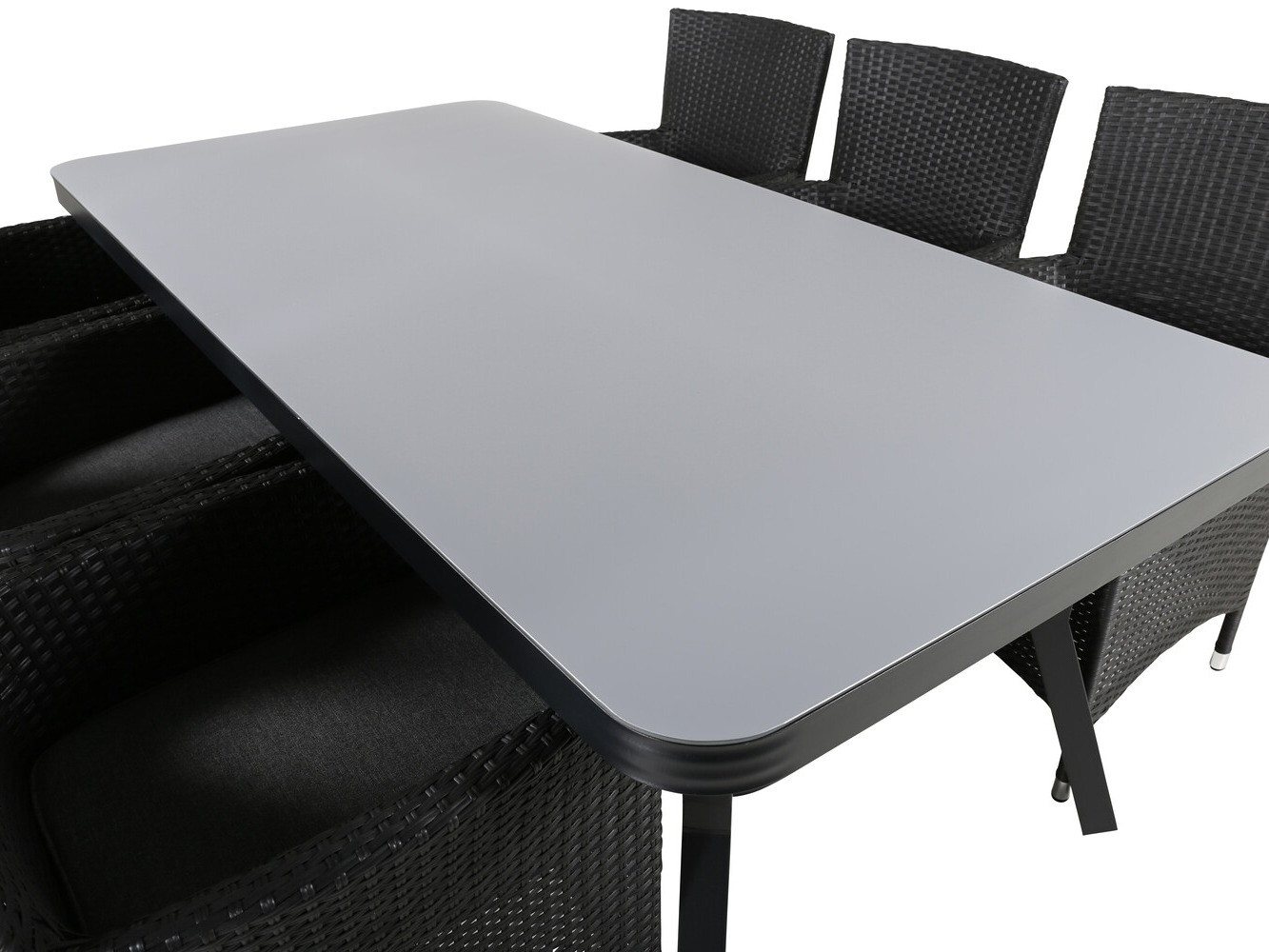 Conjunto de mesa e cadeiras Dallas 2987 (Preto + Cinzento)