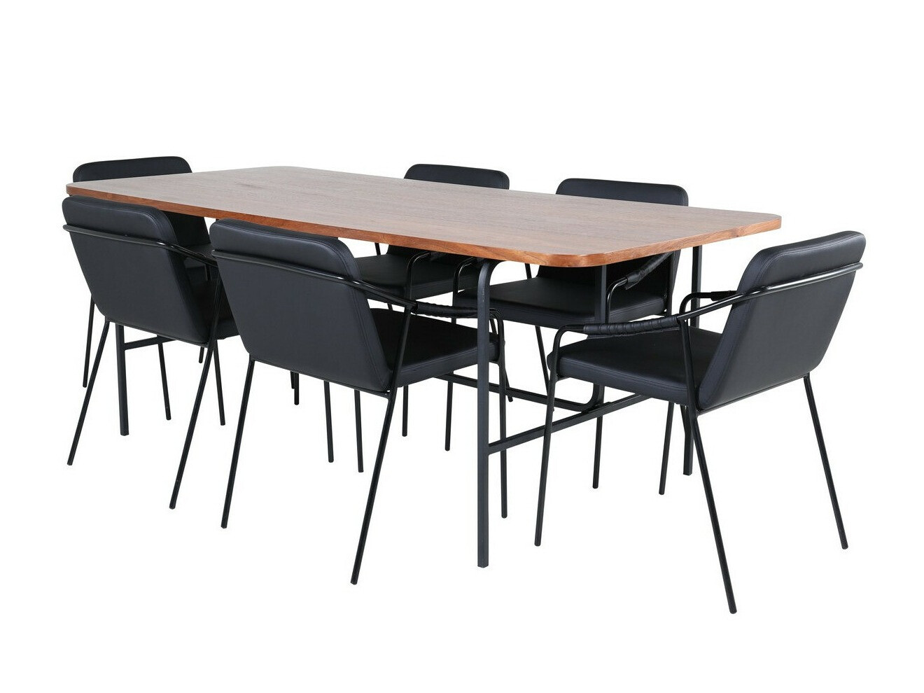 Conjunto para refeições Dallas 2797 (Nogueira + Preto)