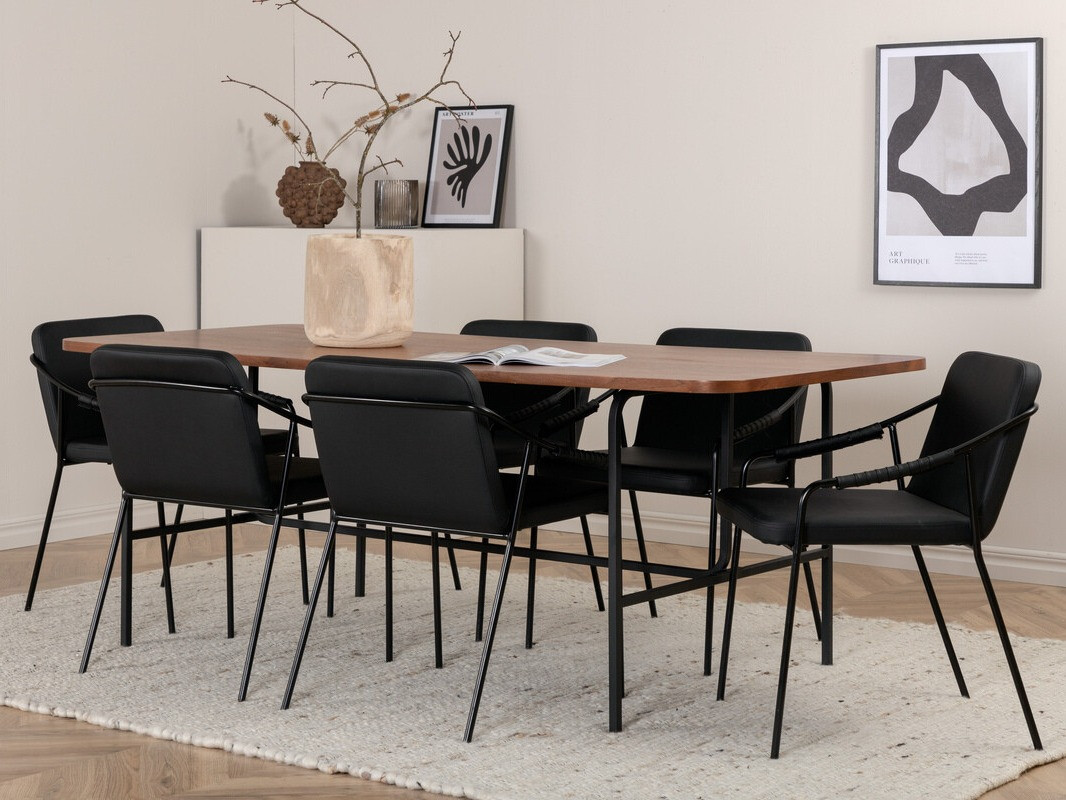 Conjunto para refeições Dallas 2797 (Nogueira + Preto)