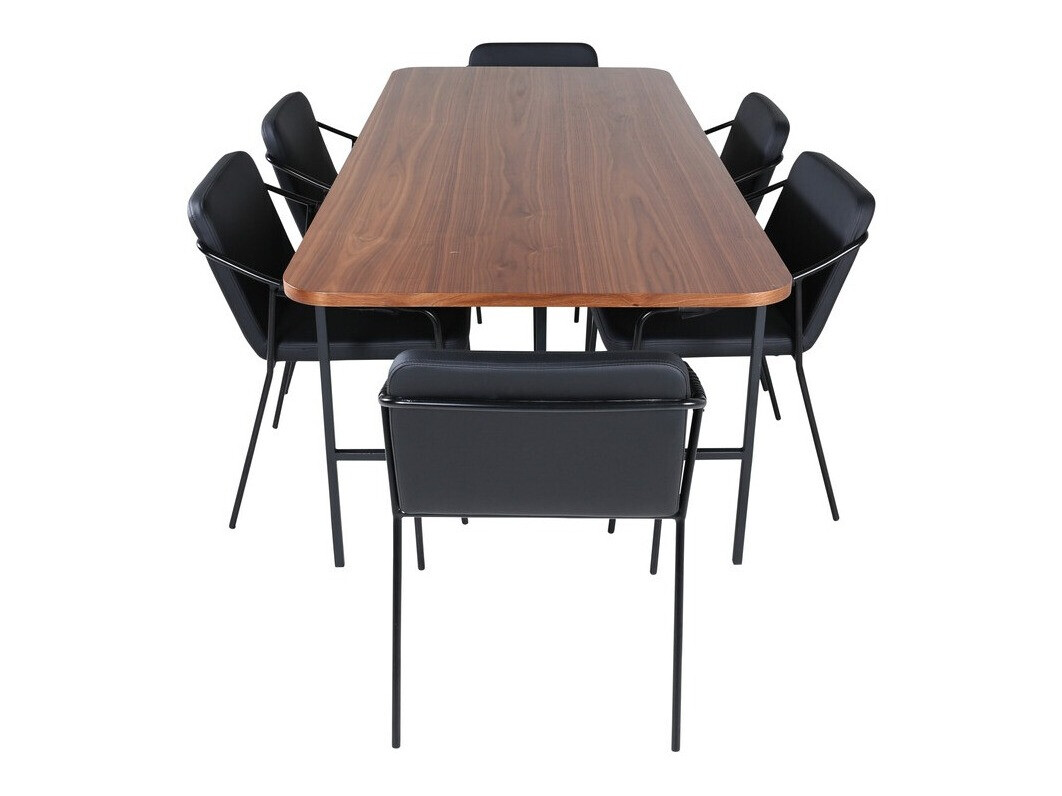 Conjunto para refeições Dallas 2797 (Nogueira + Preto)