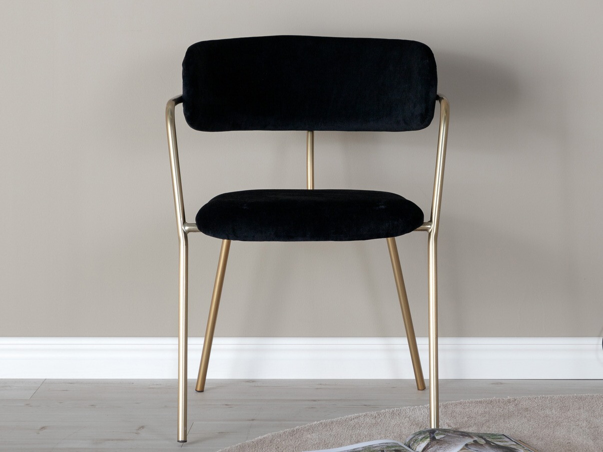 Cadeira Dallas 108 (Preto + Latão)