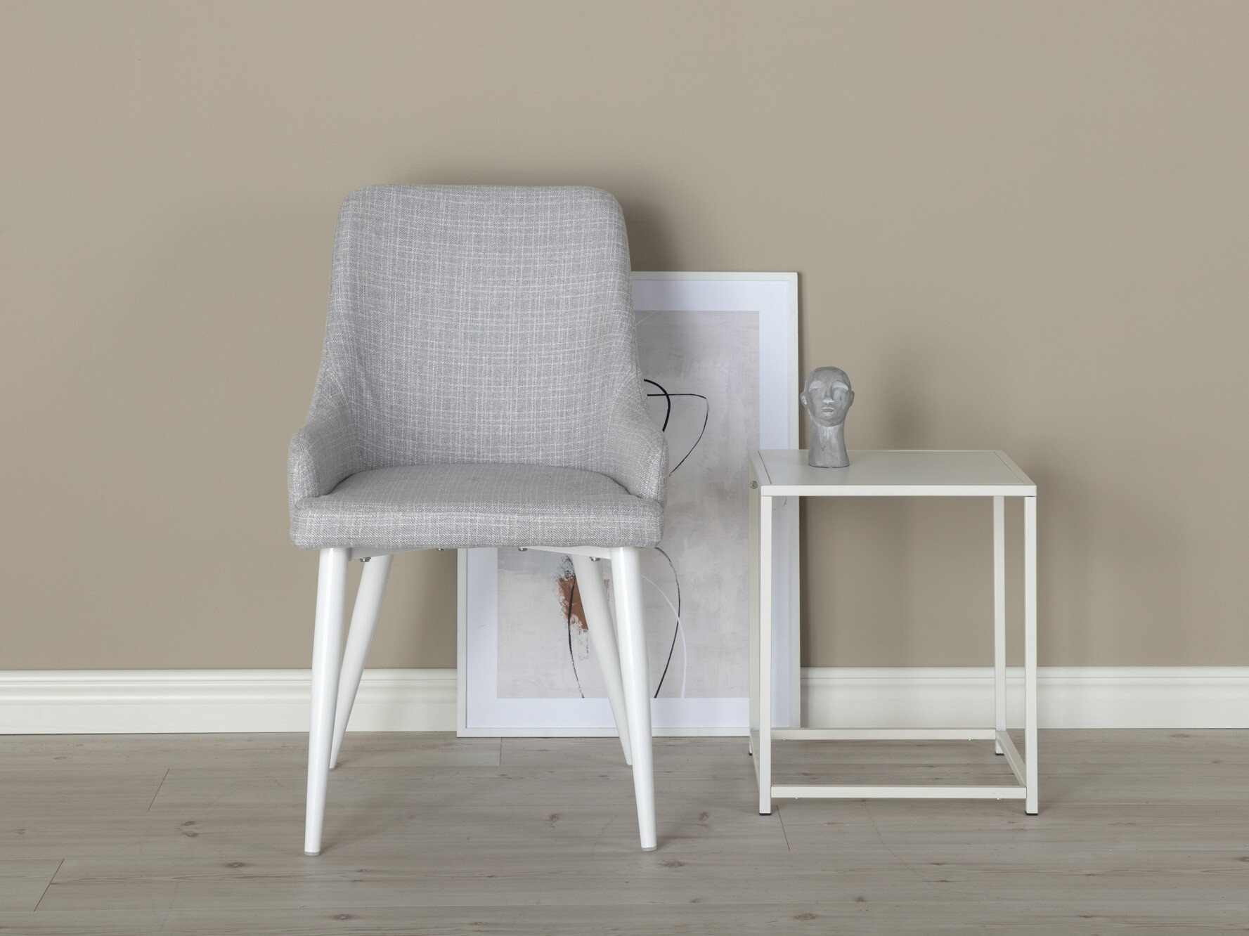 Cadeira Dallas 114 (Cinzento claro + Branco)