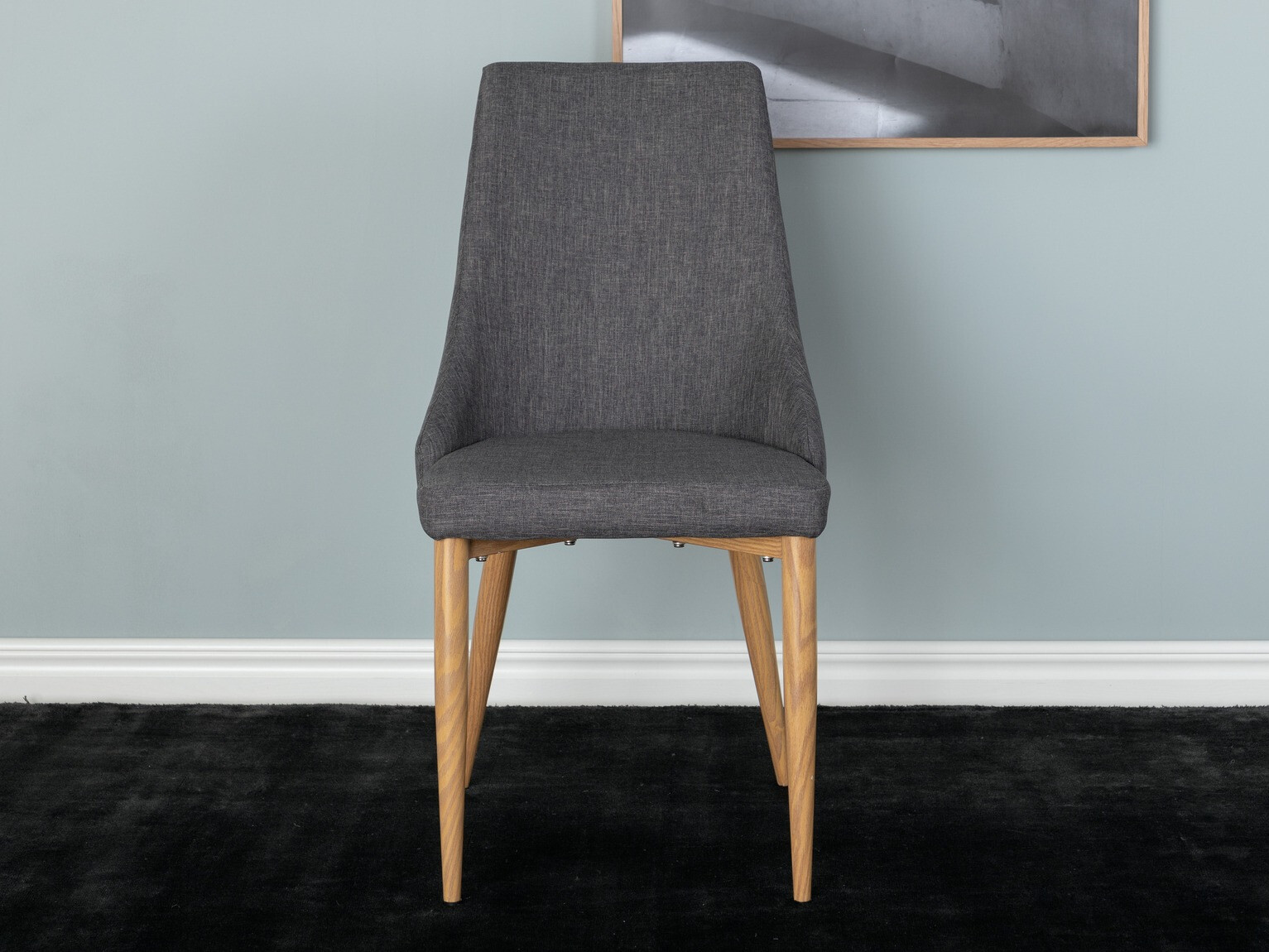 Cadeira Dallas 159 (Cinzento escuro + Castanho)