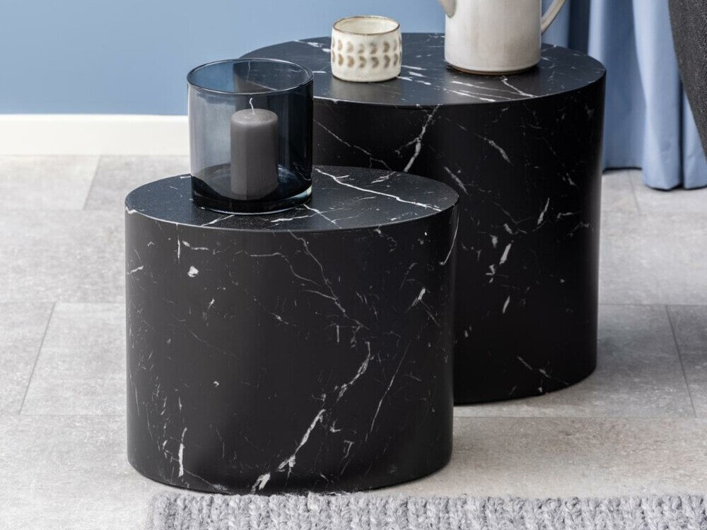 Conjunto de mesas de apoio Norsica 587 (Mármore preto)