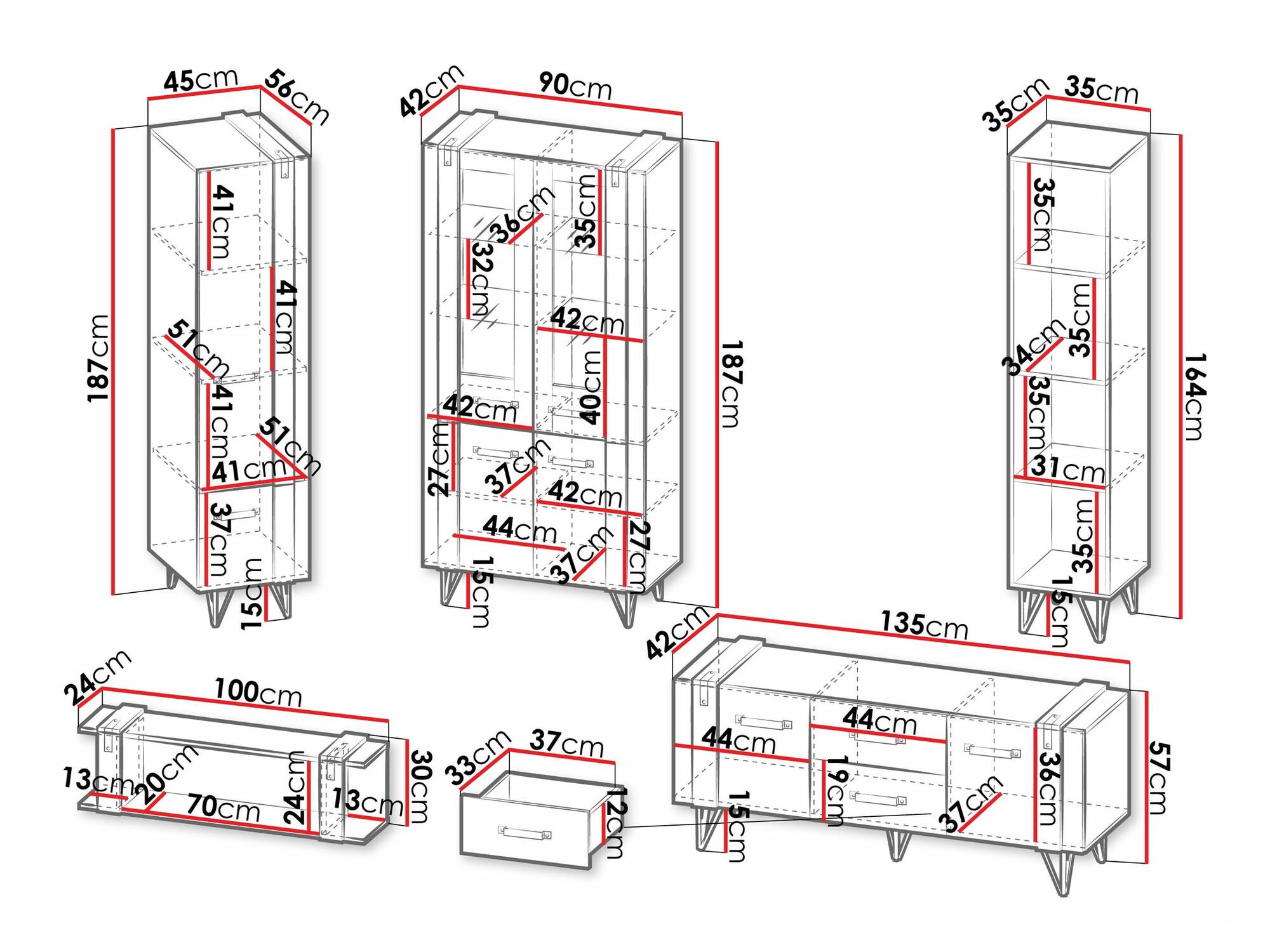Conjunto para sala de estar Domdele 112