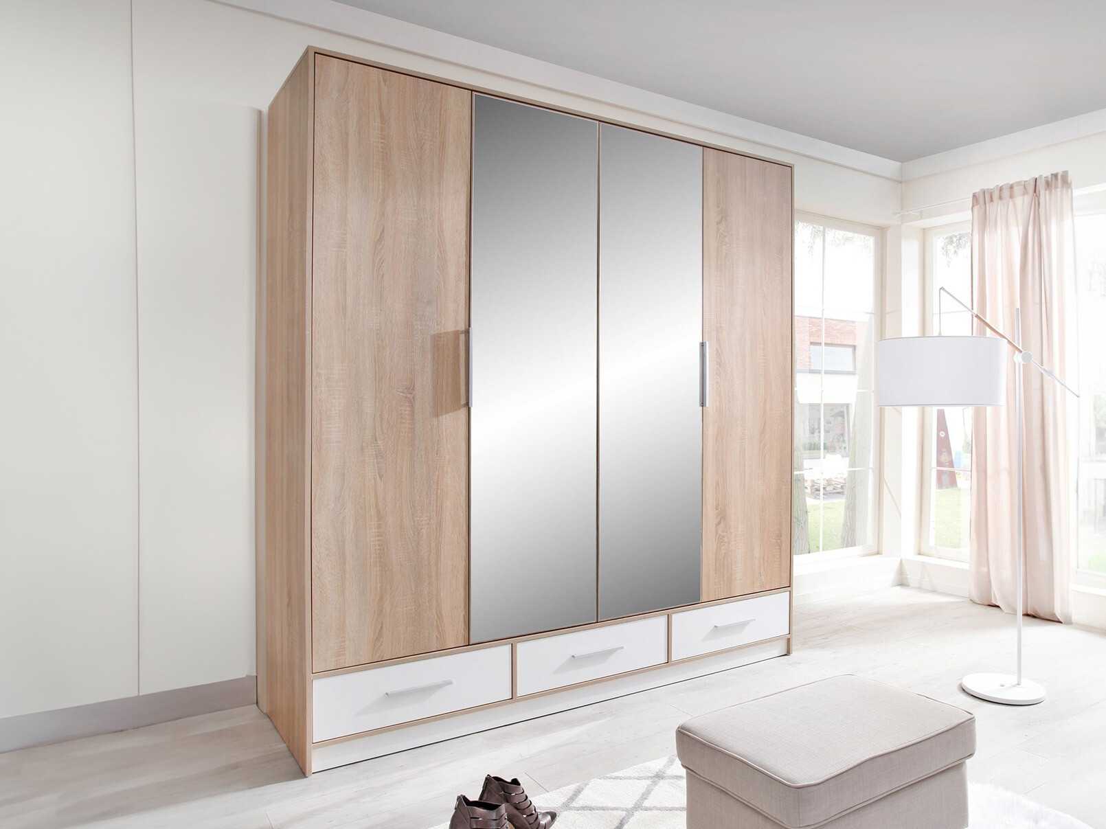 Roupeiro Omaha 125 (Carvalho sonoma + Branco)