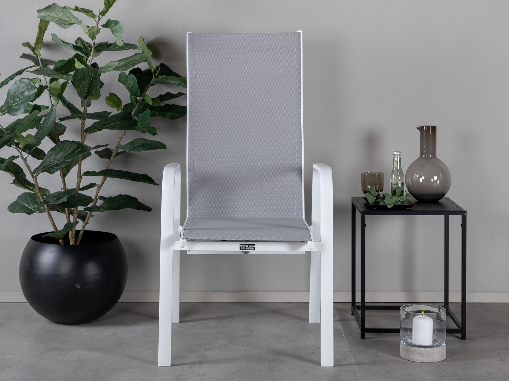 Cadeira para o exterior Dallas 2776 (Branco + Cinzento)