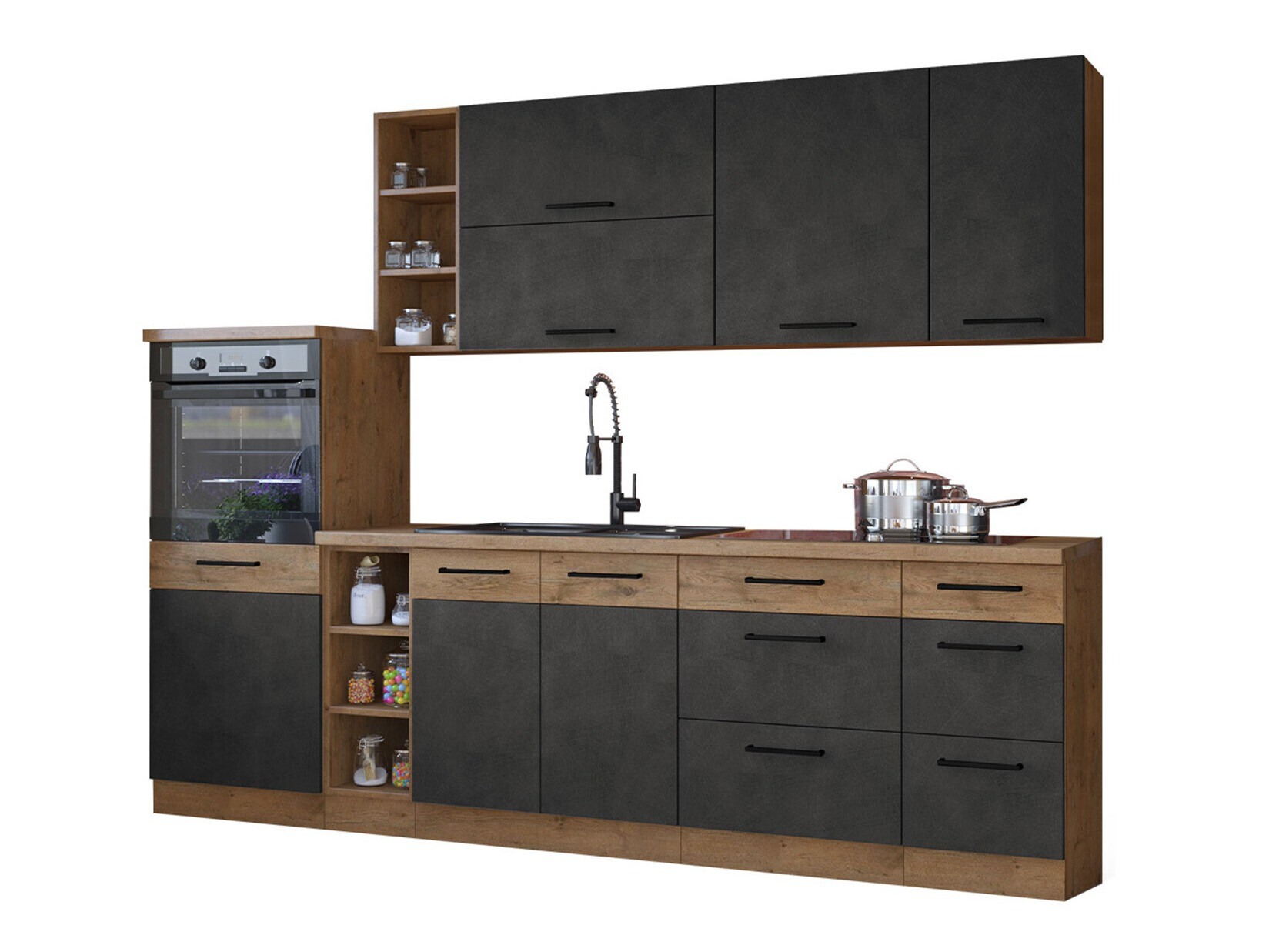 Conjunto de cozinha modular Wood Grey 137