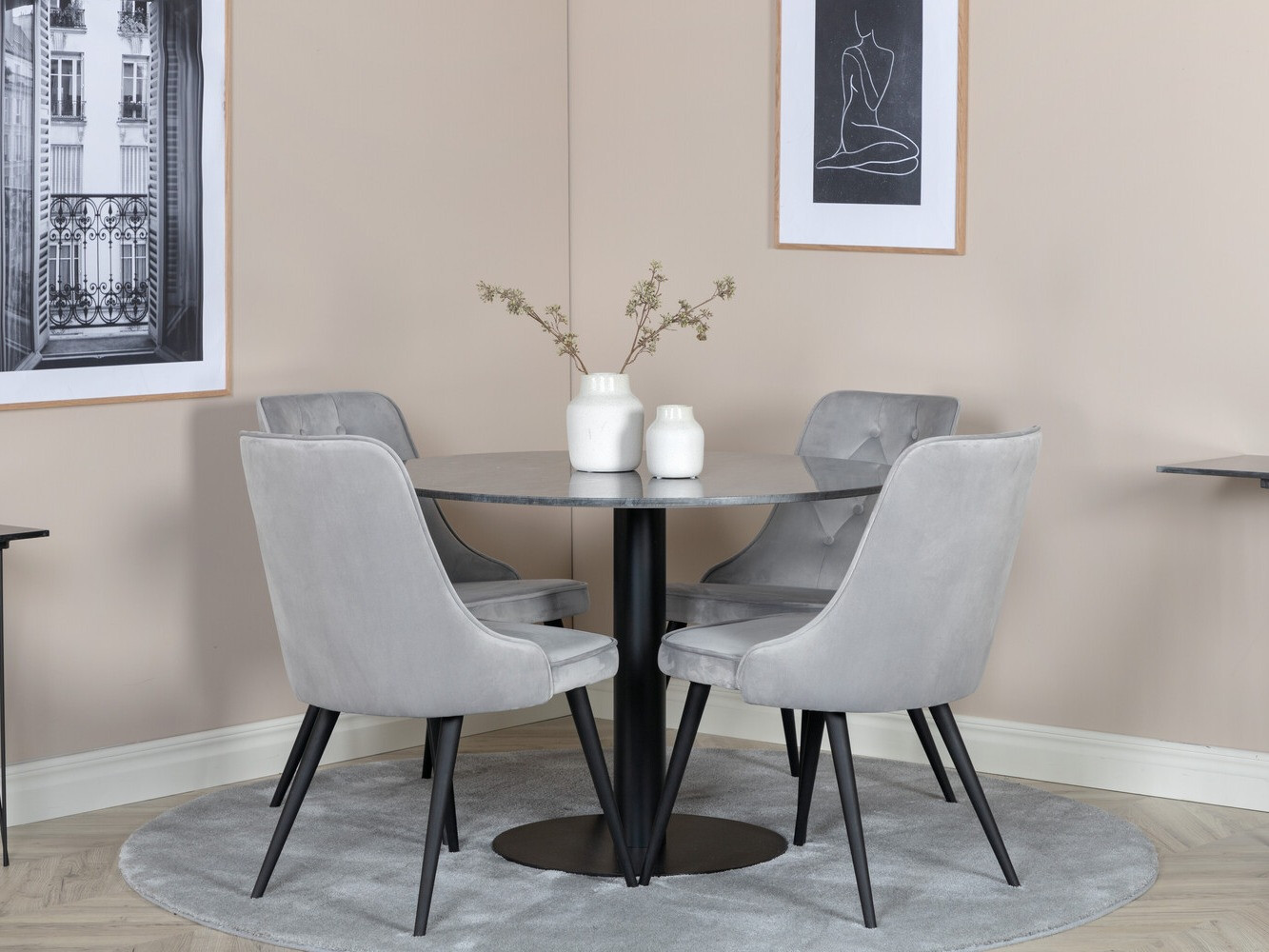 Conjunto para refeições Dallas 2671 (Cinzento + Preto)