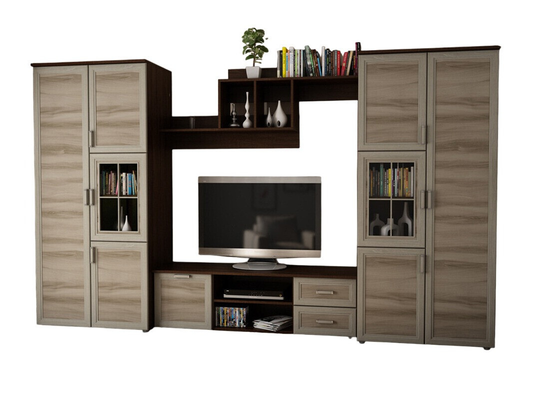 Conjunto para sala de estar Lexington 128 (Brigadeiro + Carvalho Sonoma escuro)