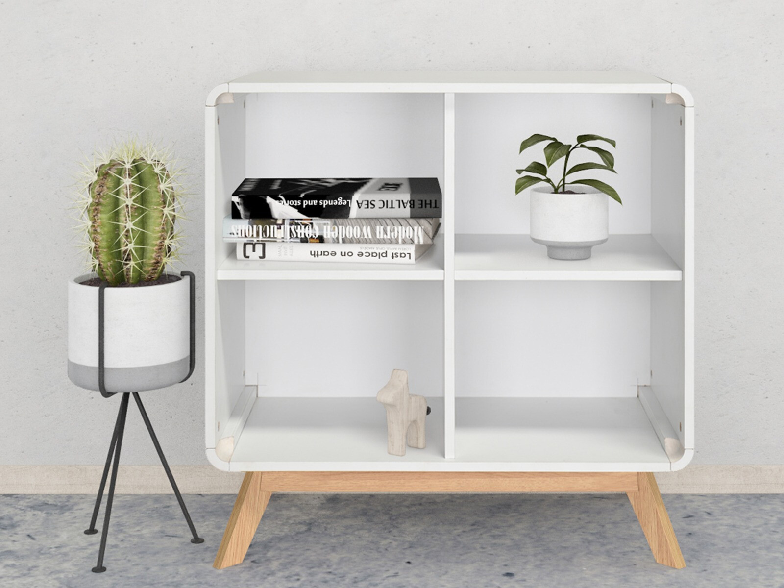 Estante Elbtena 104 (Branco + Carvalho)