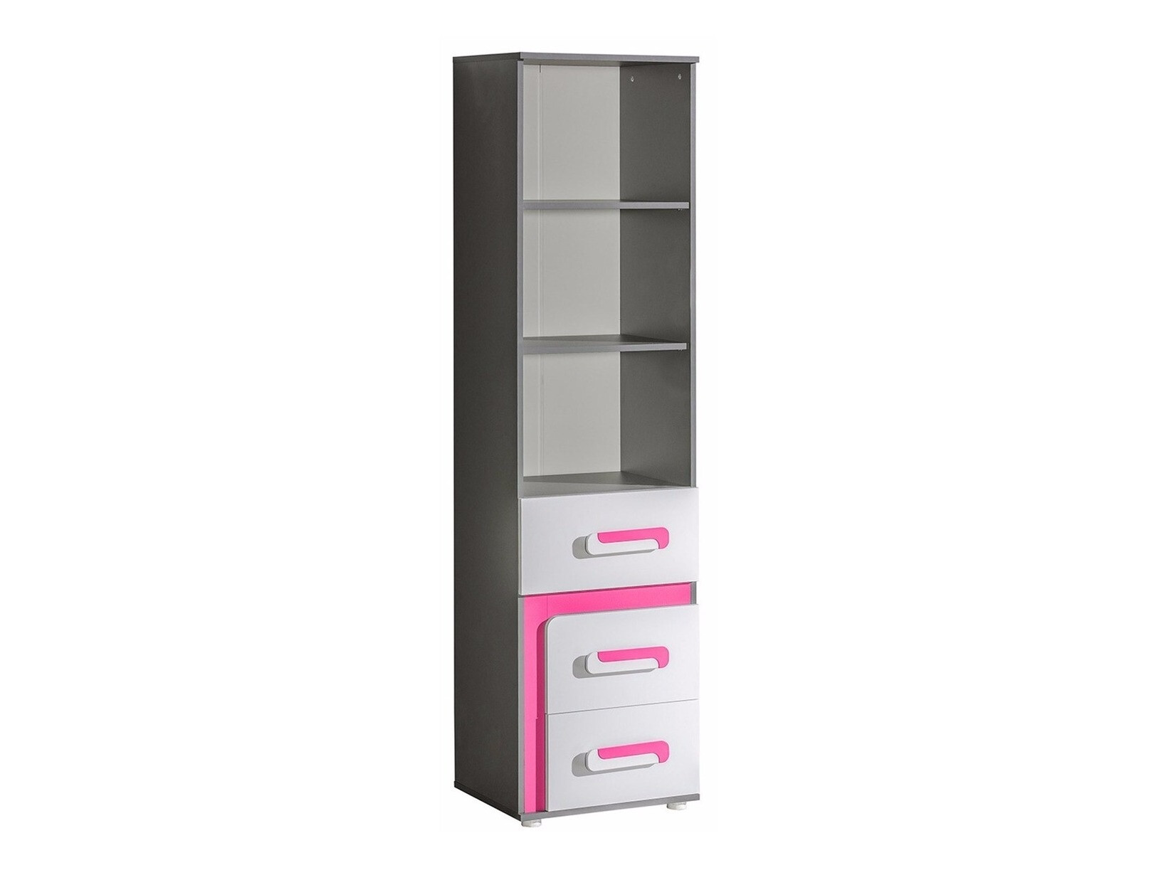 Estante Levtala 105 (Antracite + Branco + Rosa)