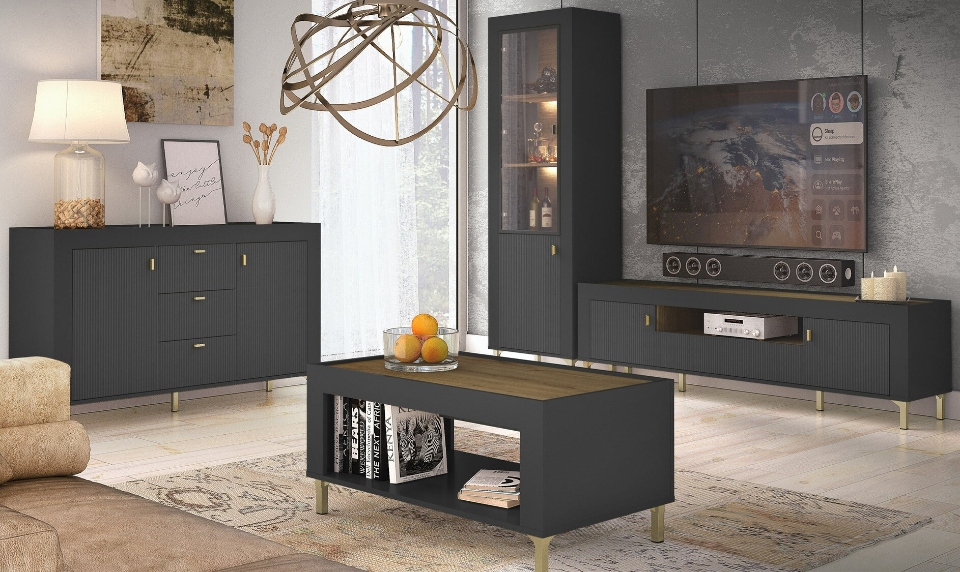 Estante Mormavu 104 (Preto matte)