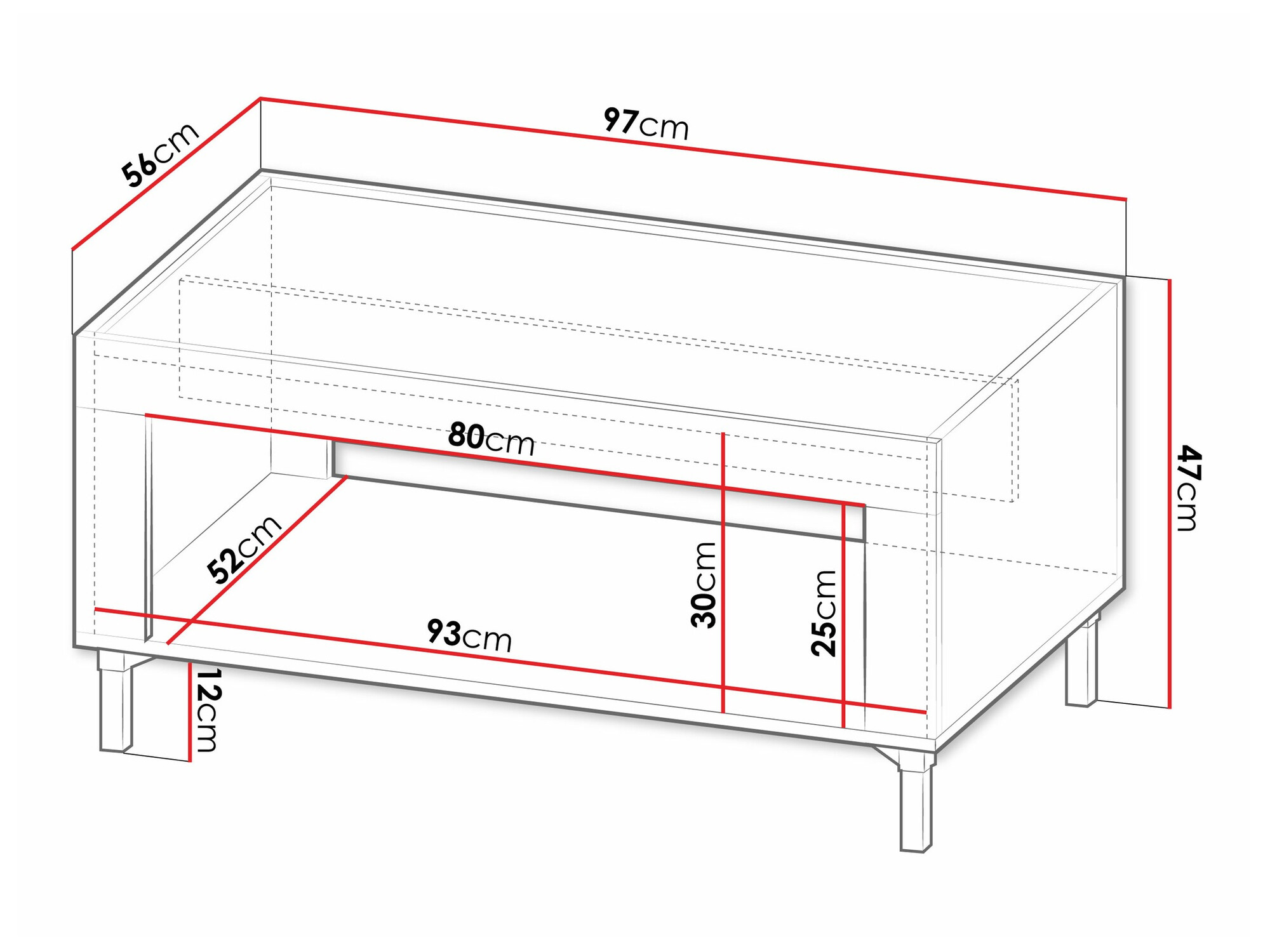 Mesa de centro Mormavu 107 (Mate branco)