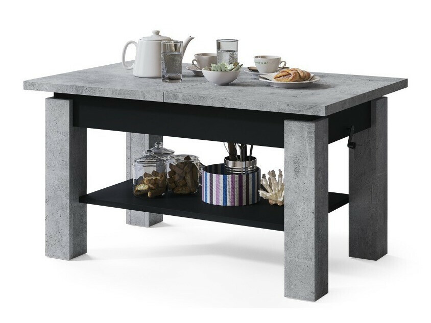 Transforming mesa de centro Glendale 100 (Cimento + Preto)