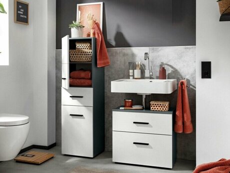 Conjunto para casa de banho Larlori 104 (Antracite + Branco)