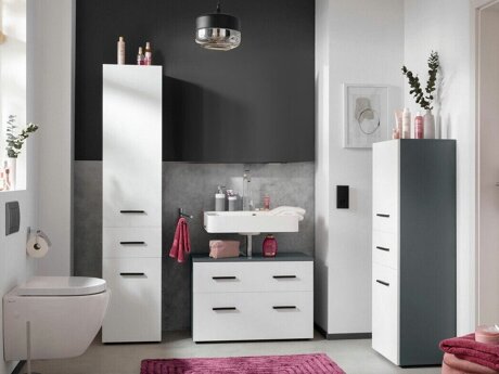Conjunto para casa de banho Larlori 105 (Antracite + Branco)