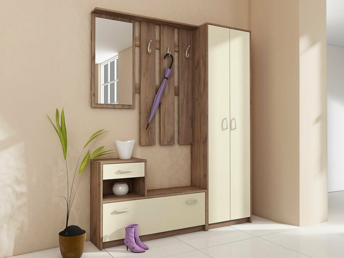 Conjunto para corredor Gilroy 106 (Craft Tabaco carvalho + Creme)