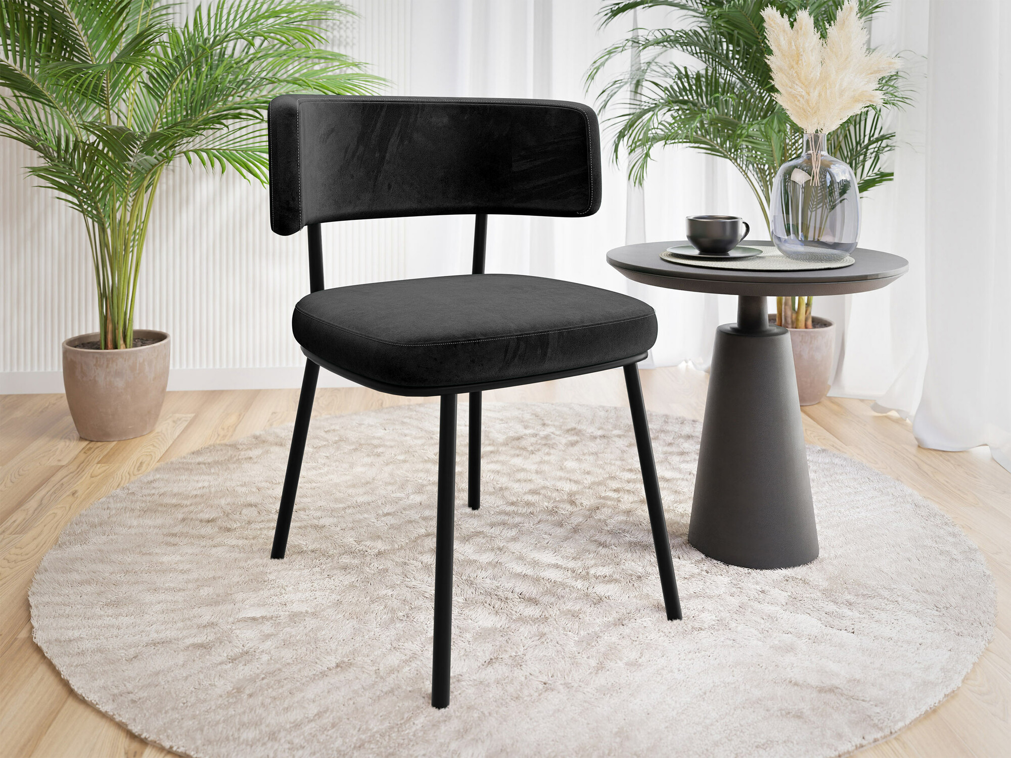 Cadeira Jackson 114 (Preto + Magic Velvet 2219)
