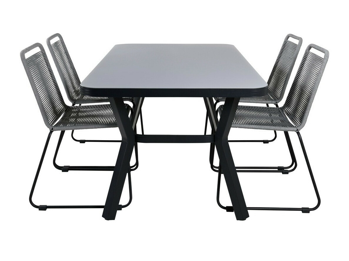 Conjunto de mesa e cadeiras Dallas 2120 (Cinzento + Preto)