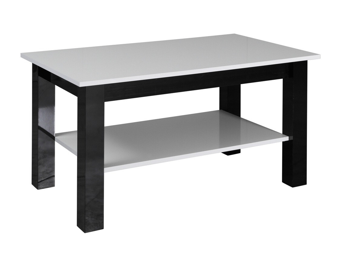 Mesa de centro Murrieta 114 (Branco brilhante + Preto brilhante)