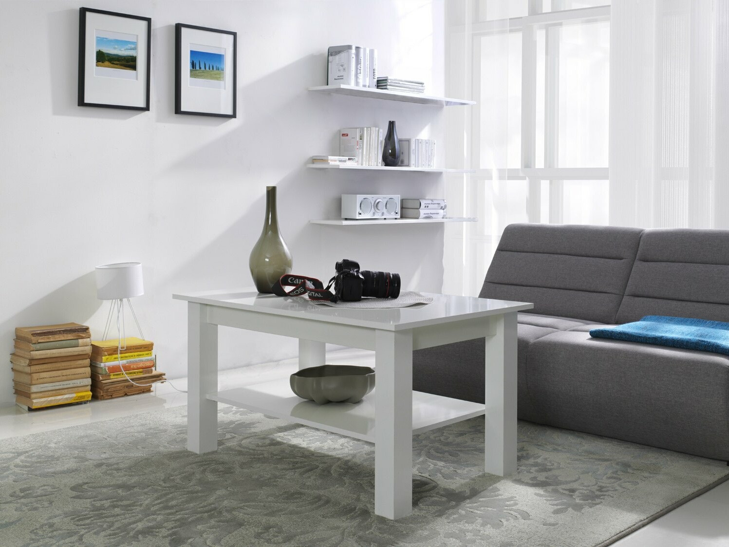 Mesa para revistas Murrieta 114 (Branco brilhante)