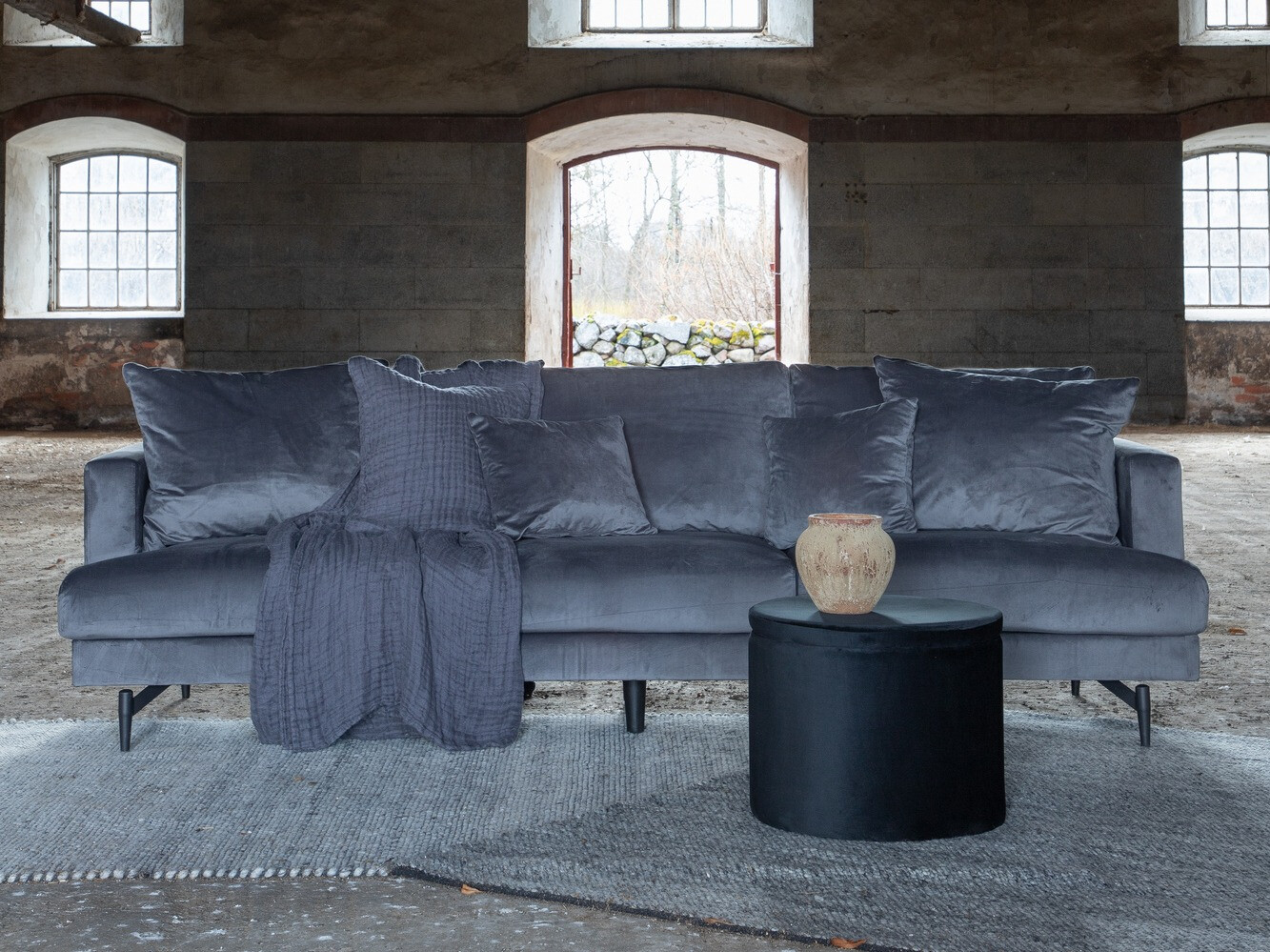 Sofá Dallas 1699 (Cinzento escuro)