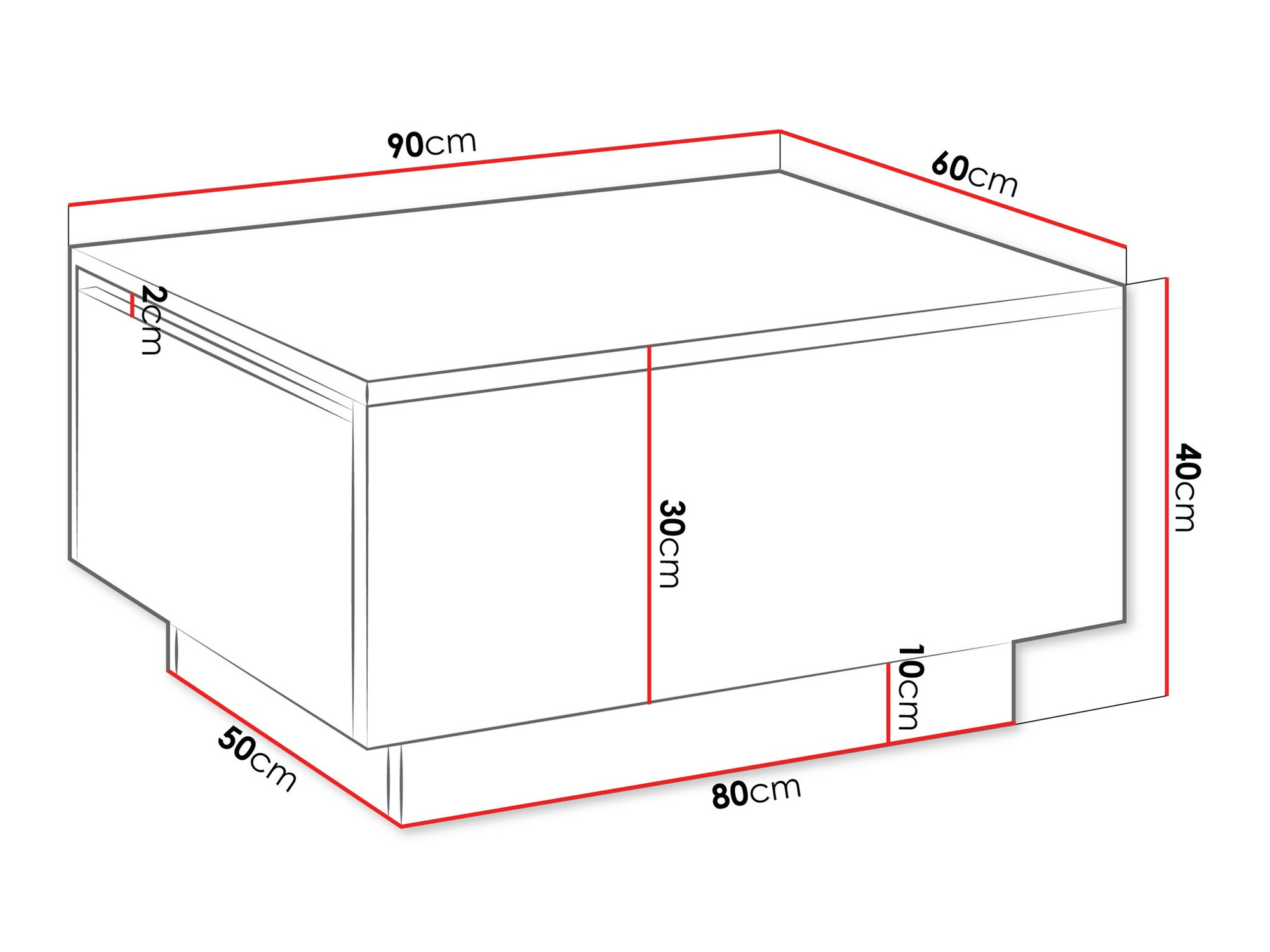 Mesa de centro Goodyear 134 (Preto)