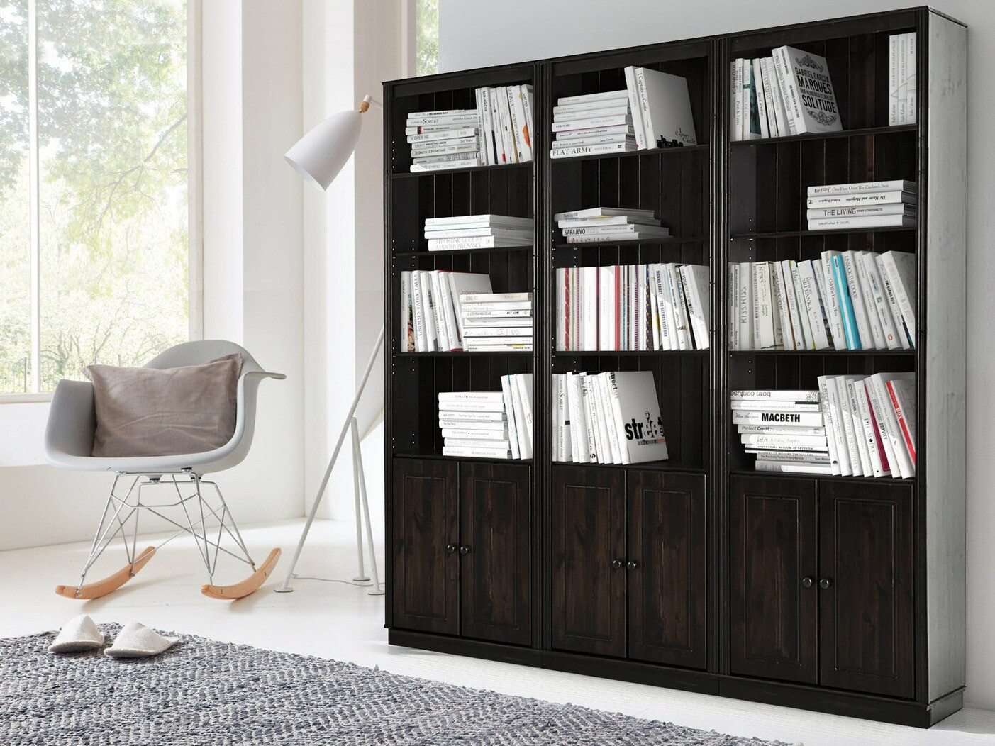 Conjunto de estante Saltoro 117 (Castanho escuro)