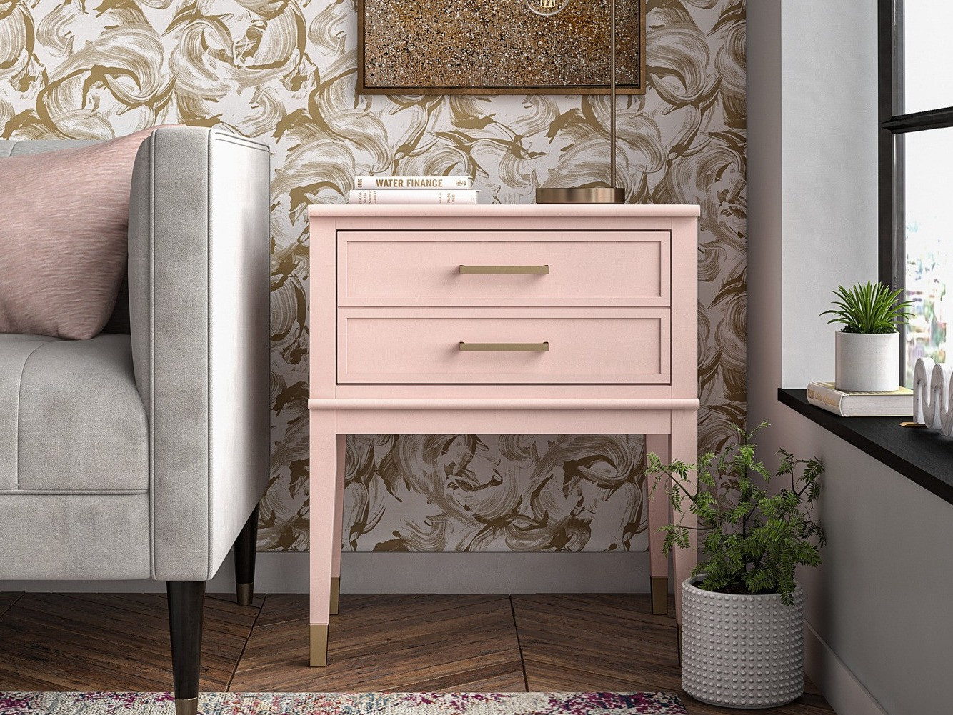 Mesa de cabeceira CosmoLiving by Cosmopolitan Belromu 104 (Rosé)