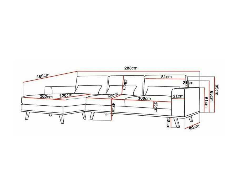 Sofá de canto Floromo 100 (Lincoln 03)