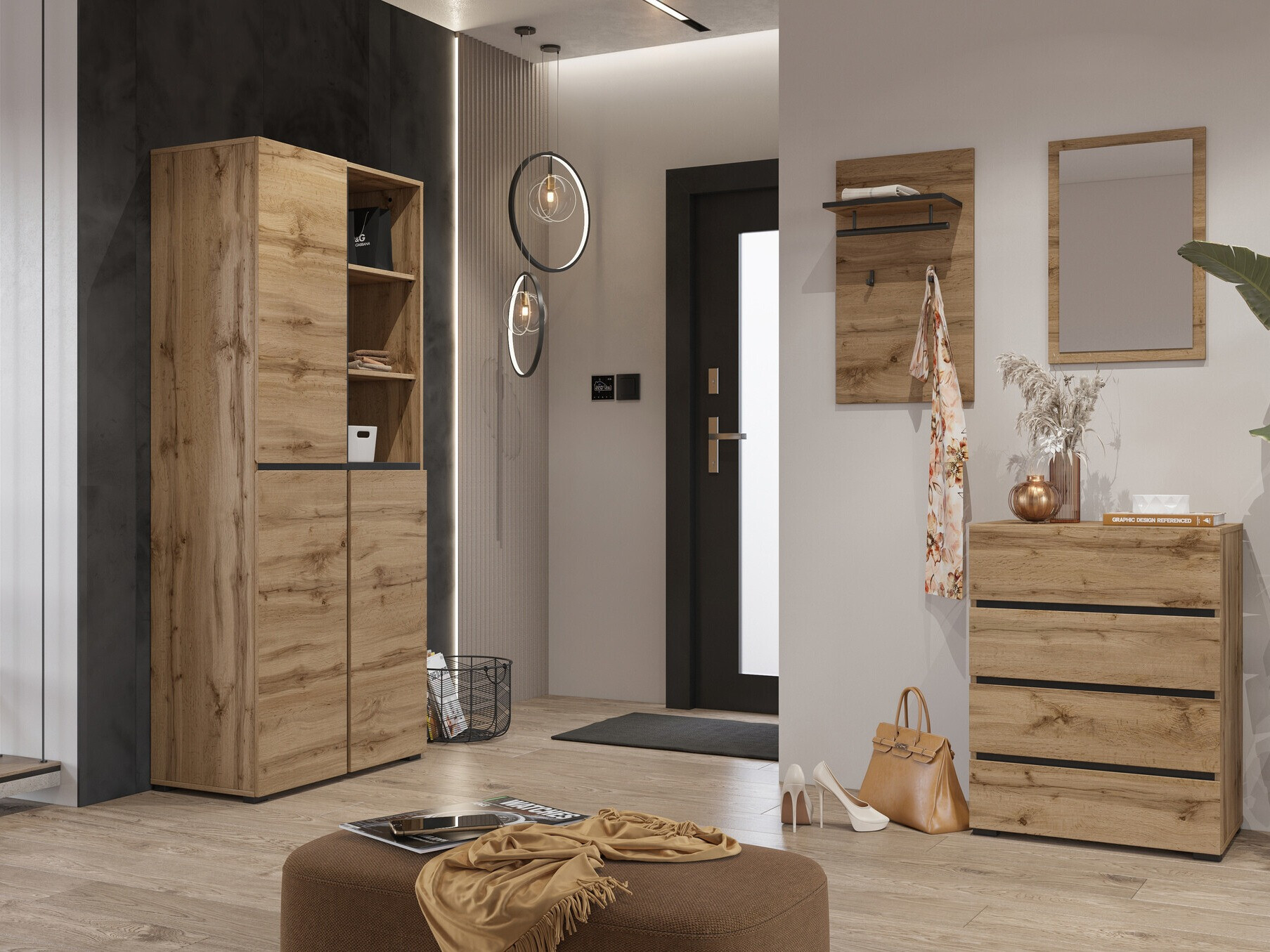 Conjunto para corredor Alfere 113 (Carvalho wotan)