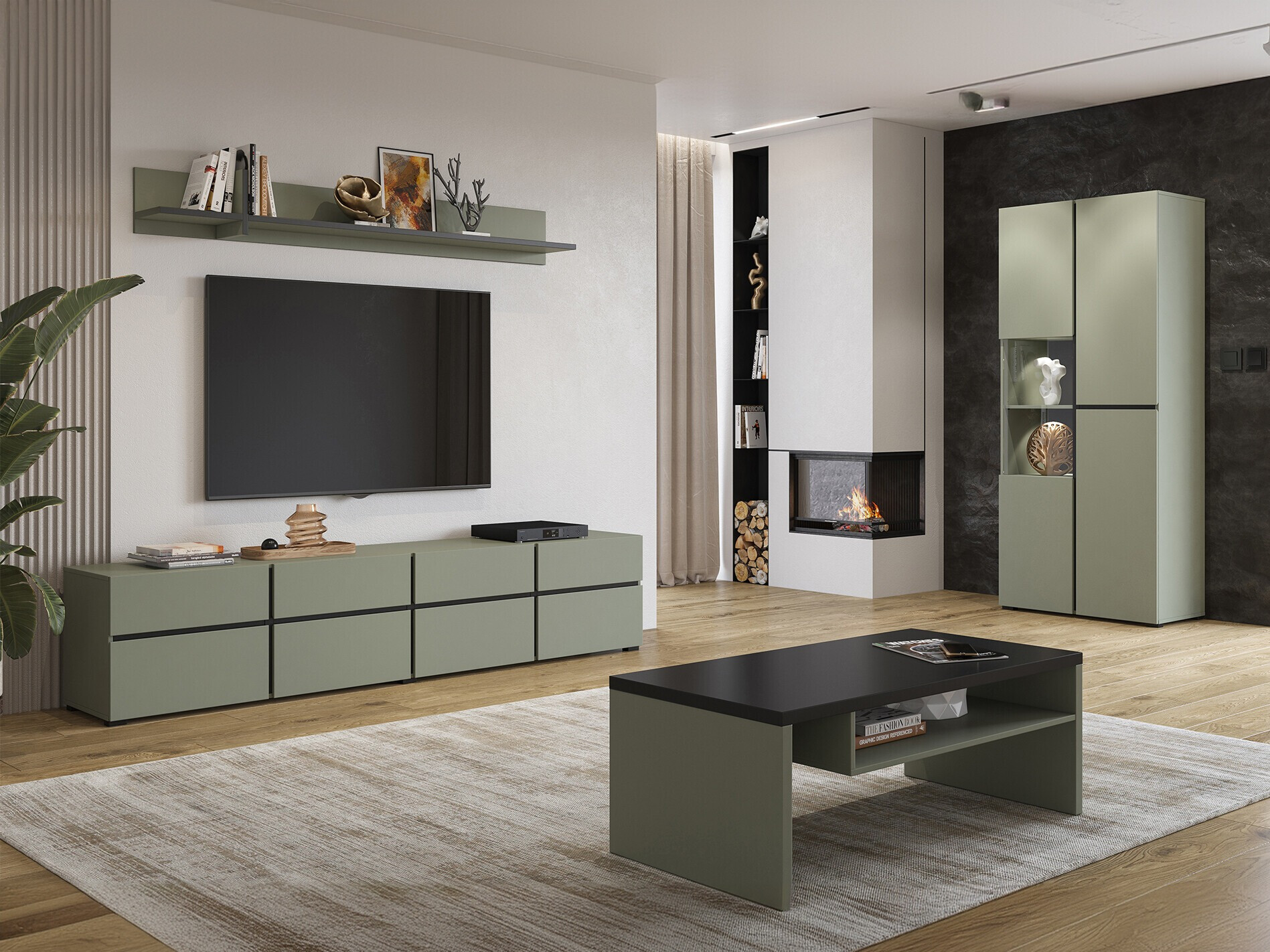 Conjunto para sala de estar Alfere 117 (Verde)