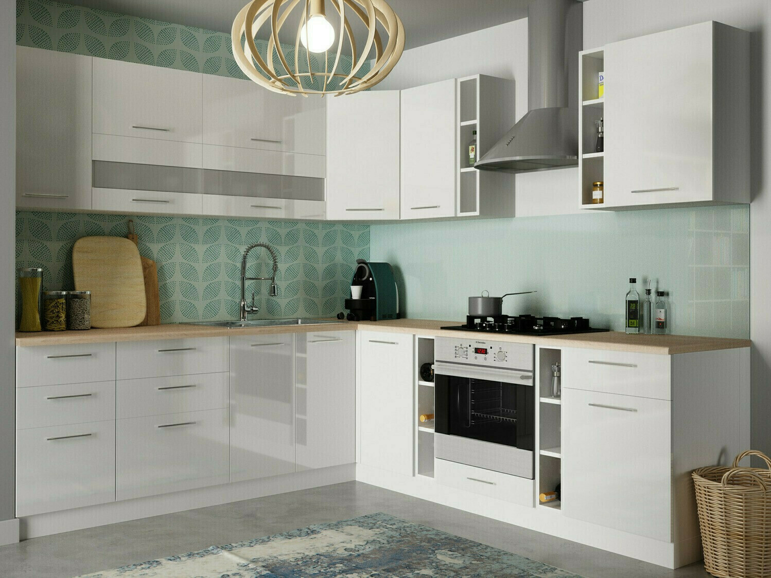 Armário modular suspenso Tiffa White 100