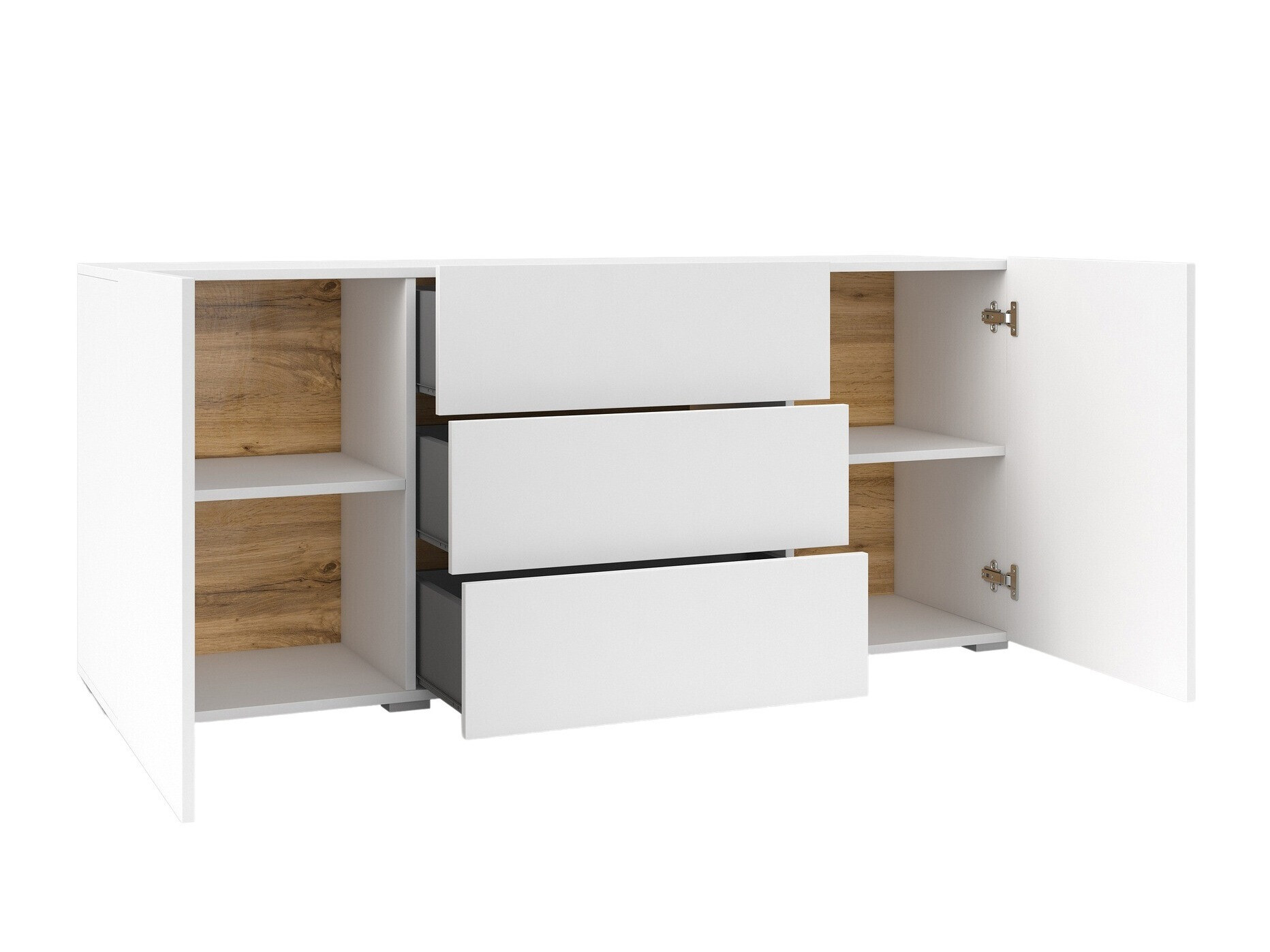 Cómoda Revmiru 103 (Branco + Carvalho wotan)