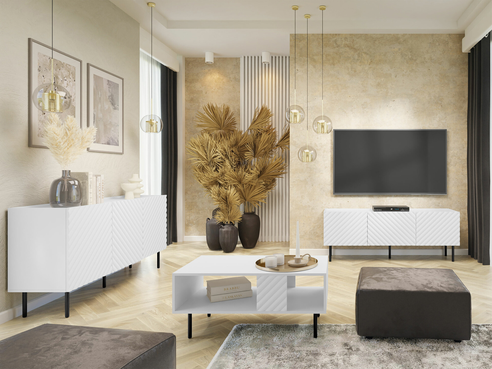 Conjunto para sala de estar Mortali 108 (Branco)